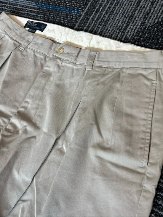 Polo Ralph Lauren Andrew Pants 38x30 Biege pleated - Picture 5 of 9
